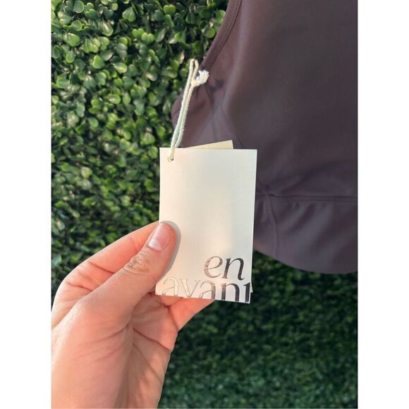 ENAVANT ENVT PIPER BRA TOP SZ SMALL NWT DARK BROWN PADDED - Picture 2 of 6